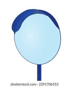 Road convex mirror. vector illustration