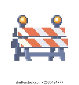 Capa de estrada pixel art, ilustração vetorial em fundo isolado.