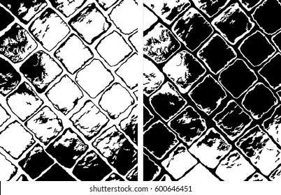 Road cover stones pattern, in two versions
