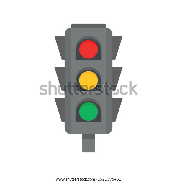 Road cross traffic\
lights icon. Flat illustration of road cross traffic lights vector\
icon for web design