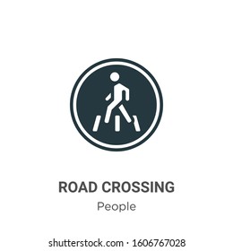 Road crossing glyph icon vector on white background. Flat vector road crossing icon symbol sign from modern people collection for mobile concept and web apps design.