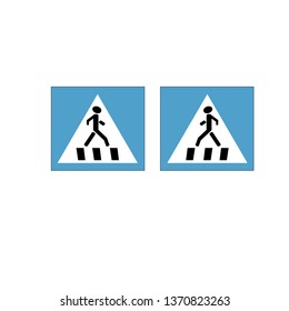 Road crossing sign. Flat design.
