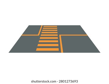 Road crosswalk. Road zebracross. Simple flat illustration in perspective view.