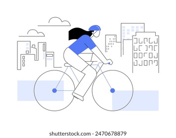 Ciclismo de carretera aislado Ilustraciones vectoriales de dibujos animados. Chica atleta montando una bicicleta en la calle, actividad física al aire libre, día de Ocio, deporte extremo, gente estilo de vida urbano Vector de dibujos animados.