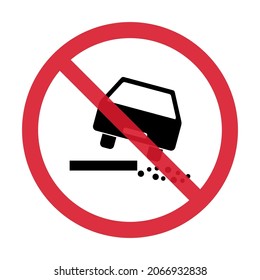Road danger car icon, traffic street caution sign, roadsign vector illustration, warning vehicle .
