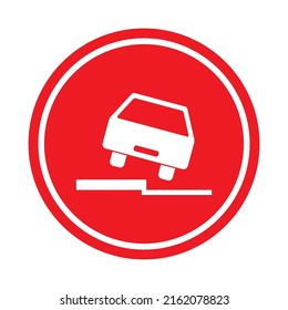 Road danger car icon, traffic street caution sign, roadsign vector illustration, warning vehicle .