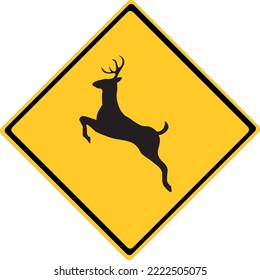 A Road Deer Warning Sign