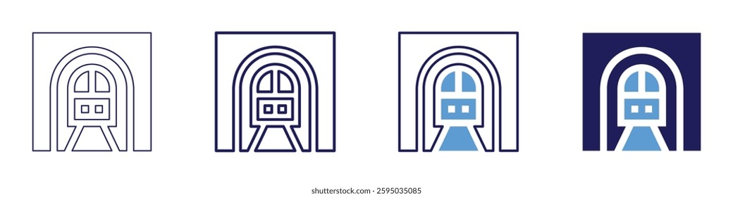 Road delays icon in 4 different styles. Thin Line, Line, Bold Line, Duotone. Duotone style. Editable stroke.