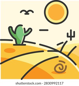 Road Desert Icon, Highway Path Sand Dunes Travel Route