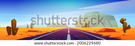 Similar – Image, Stock Photo Deserted highway that disappear in the horizon, Southern California