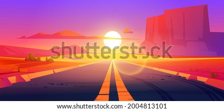 Deserted highway that disappear in the horizon, Southern California