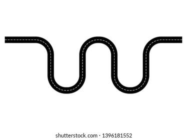 Road design  Asphalt road with turns on Vector illustration white background