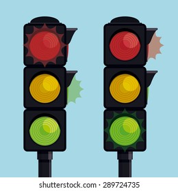 Road design over blue background, vectori llustration.
