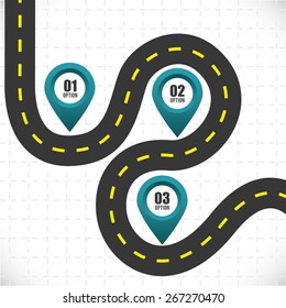 Road design over white background, vector illustration.