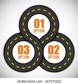 Road design over white background, vector illustration.