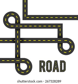 Road design over white background, vector illustration.
