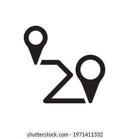 Road Destination Icon And Map Pin Icon