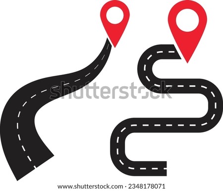 Road Destination, Location Icon Symbol