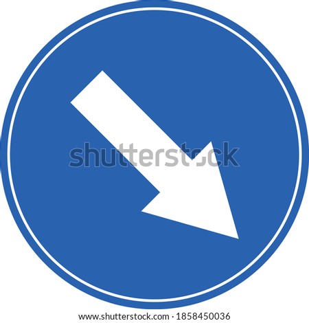 ROAD DETOUR BLUE ARROW SIGNBOARD