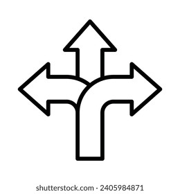 Road direction arrow icon on transparent background