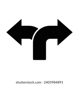 Icono de flecha de dirección de carretera sobre fondo transparente