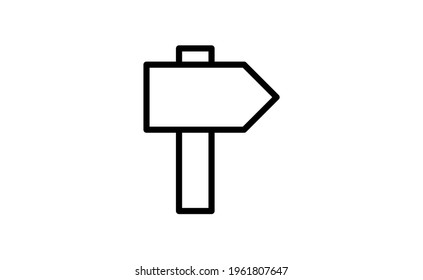 ilustración vectorial de signo de flecha de dirección de carretera.