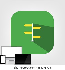 road direction flat icon,vector illustration
