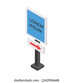 Road direction isometric flat icon