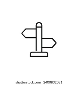 Road direction line icon isolated on white background