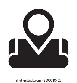 Icono de dirección de dirección de carretera | Ilustración del vector negro |