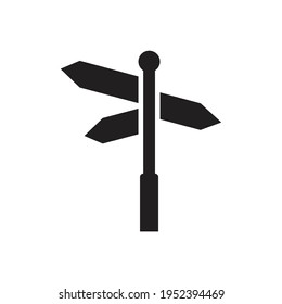 Las flechas de señalización de la dirección de la carretera están aisladas en el fondo blanco. Ilustración vectorial del icono de la señal. Ilustración vectorial para web, elemento de diseño, plantilla, postal.