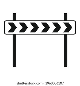 Road direction sign icon. Simple illustration of Road direction sign vector icon for web design isolated on white background
