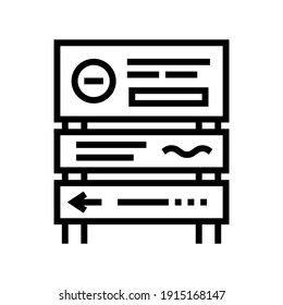 road direction sign line icon vector. road direction sign sign. isolated contour symbol black illustration