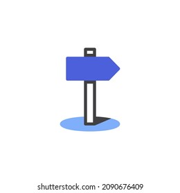 Icono de línea de señalización de dirección de carretera. signo de estilo lineal para concepto móvil y diseño web. Icono de vector de contorno de flecha de señalización. Símbolo, ilustración del logotipo. Gráficos vectoriales