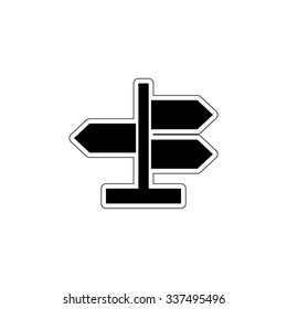 Road direction sign - vector icon