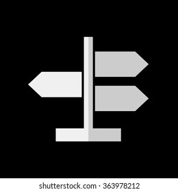 Road direction sign  - vector icon