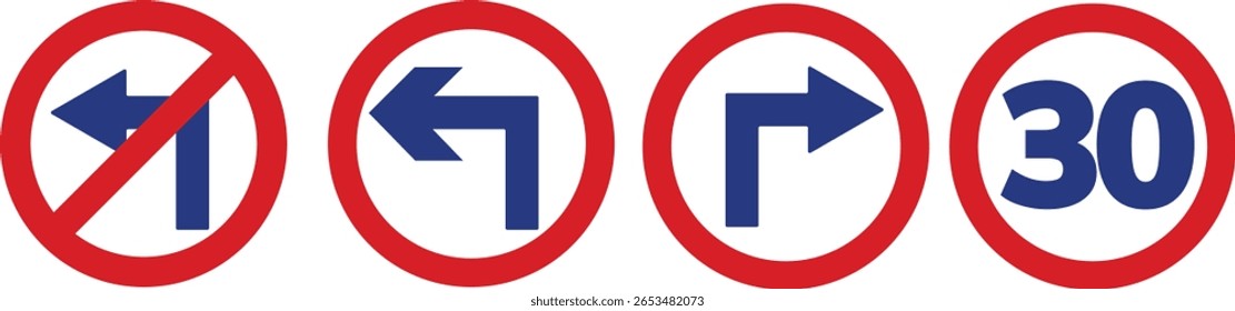 Road Direction Signs Vector Set Arrows Traffic Symbols

