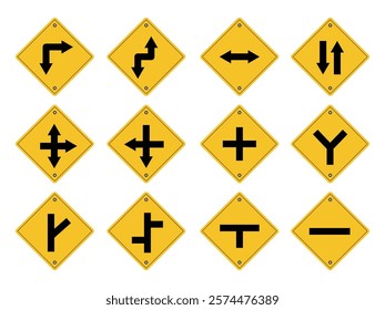 Road directional signs. Road signals. Road signs.