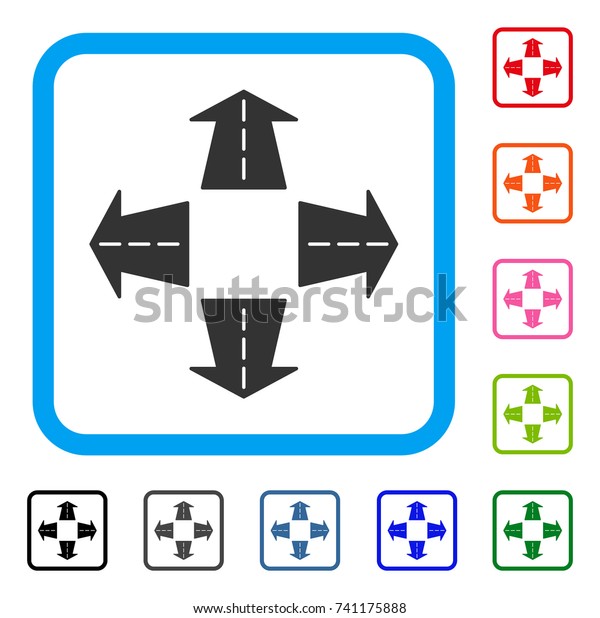 Road Directions icon. Flat gray\
iconic symbol in a light blue rounded rectangle. Black, gray,\
green, blue, red, orange color variants of Road Directions\
vector.