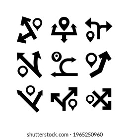 road directions icon or logo isolated sign symbol vector illustration - Collection of high quality black style vector icon
