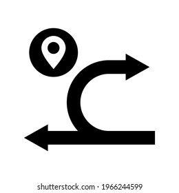 road directions icon or logo isolated sign symbol vector illustration - high quality black style vector icons
