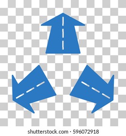 Road Directions icon. Vector illustration style is flat iconic symbol, smooth blue color, transparent background. Designed for web and software interfaces.