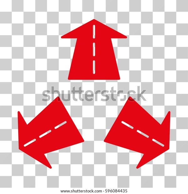 Road Directions icon. Vector illustration\
style is flat iconic symbol, red color, transparent background.\
Designed for web and software\
interfaces.