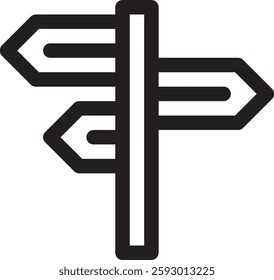 Road Directions Outline Icon. Directions Outline Icon
