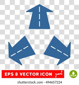 Road Directions round icon. Vector EPS illustration style is flat iconic symbol, cobalt color, transparent background.