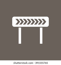 Road Diversion Icon on Dark Gray Color. Eps-10.