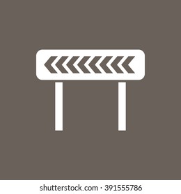 Road Diversion Icon on Dark Gray Color. Eps-10.