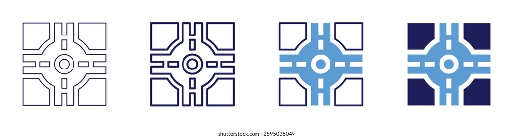 Road divider icon in 4 different styles. Thin Line, Line, Bold Line, Duotone. Duotone style. Editable stroke.