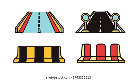 Road Divider Line clean vibrant tone illustration