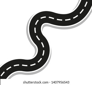 Road Dividing Strip Winds On White Stock Vector (Royalty Free ...